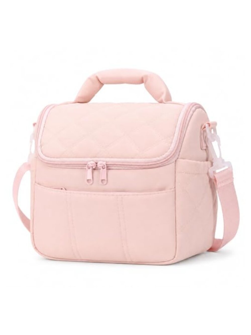 Insulated Lunch Bag Quilted Puffer Lunch Tote with Adjustable Strap